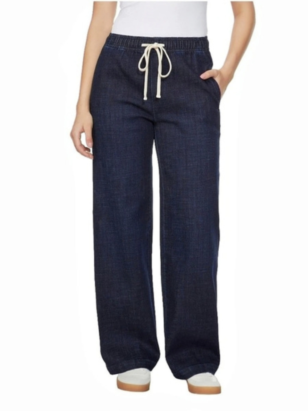 Buffalo David Bitton Wide Leg Pull-On Jean Jeans in Dark Blue